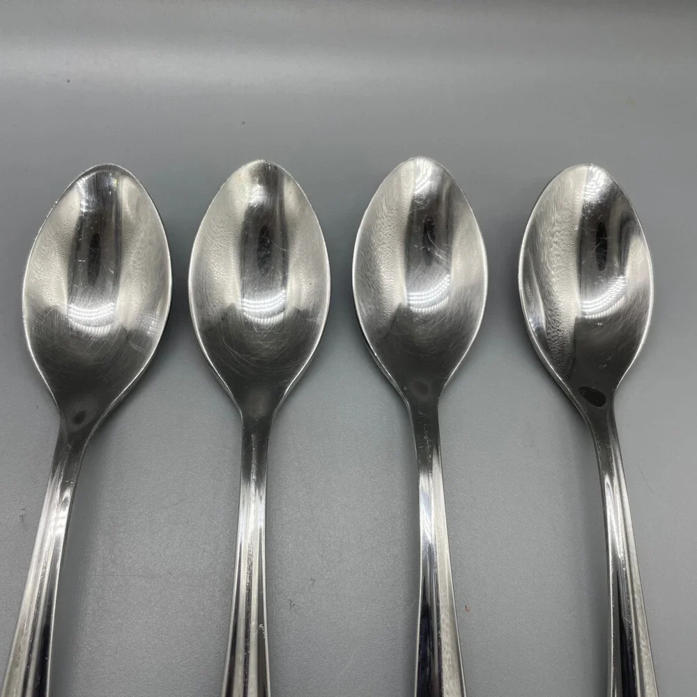 Dansk Alsace Stainless Oval Soup Spoons Set of 4 Silverware Flatware Glossy 8